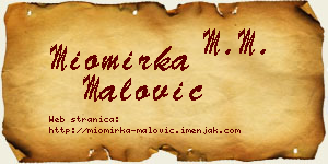 Miomirka Malović vizit kartica